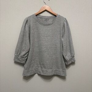 Loft Cotton Crewneck Sweater - Gray, XL